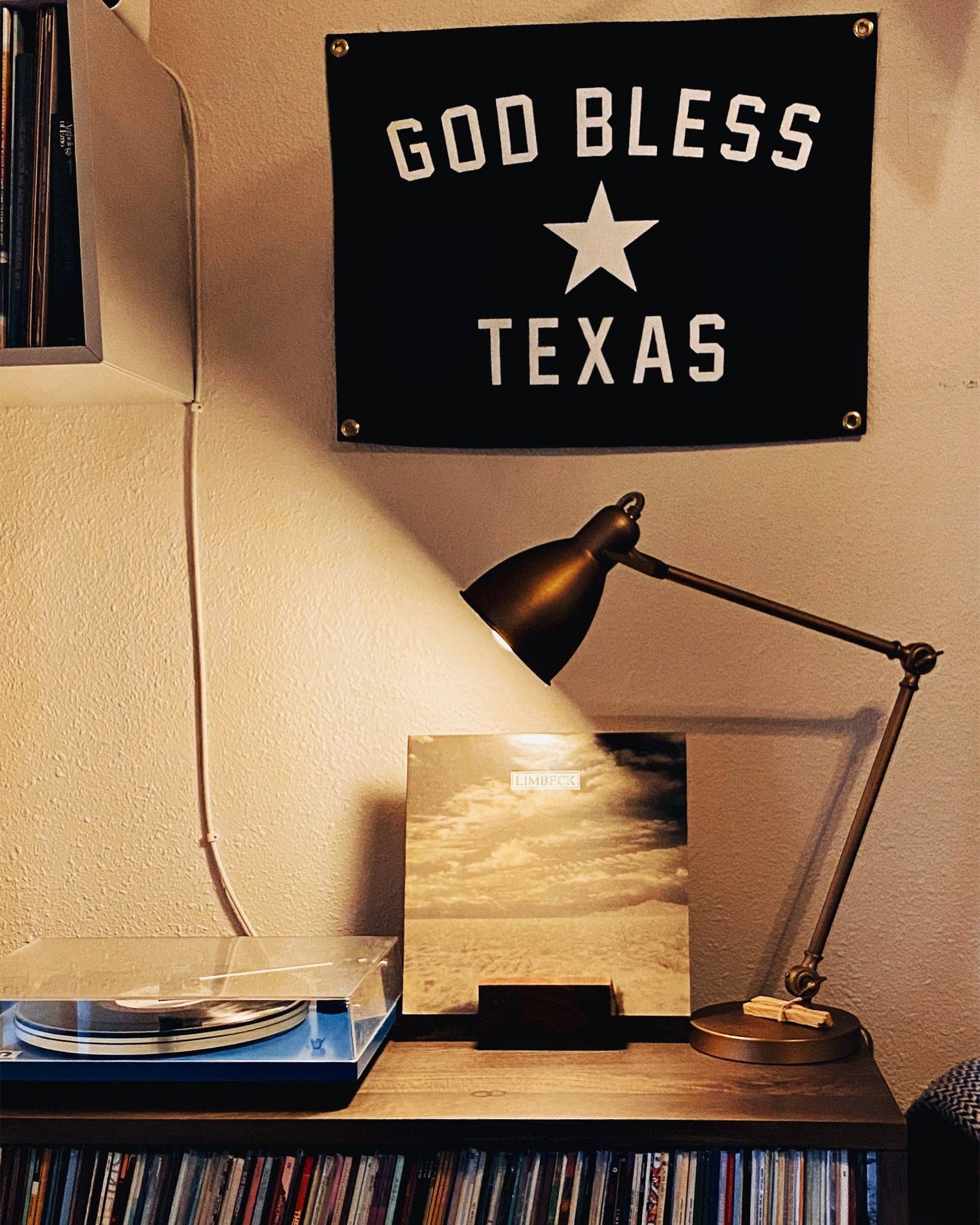 Oxford Pennant - Wholesale Flag - God Bless Texas Camp Flag • Manready Mercantile x Oxford Pennant Original2