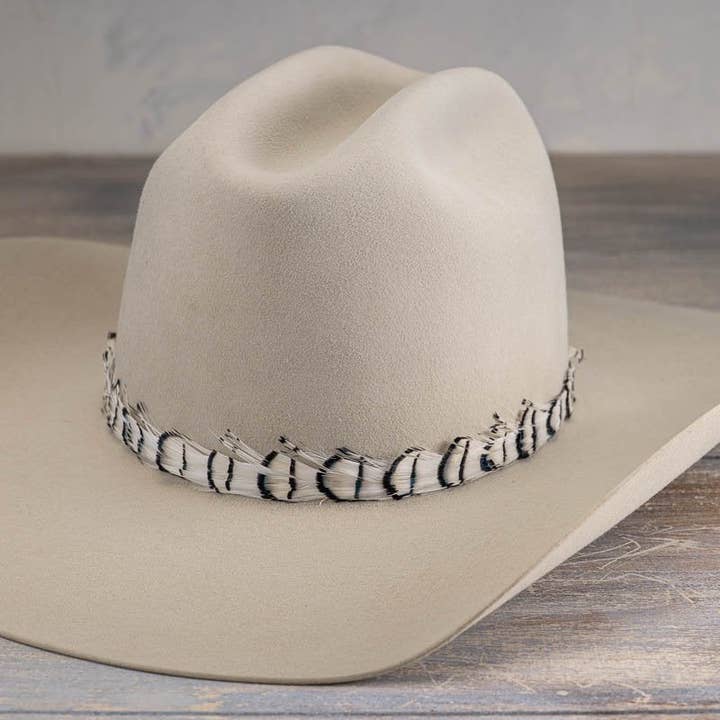 White Feather Hat Band - Luna for wholesale by Willow Lane Hat Co.