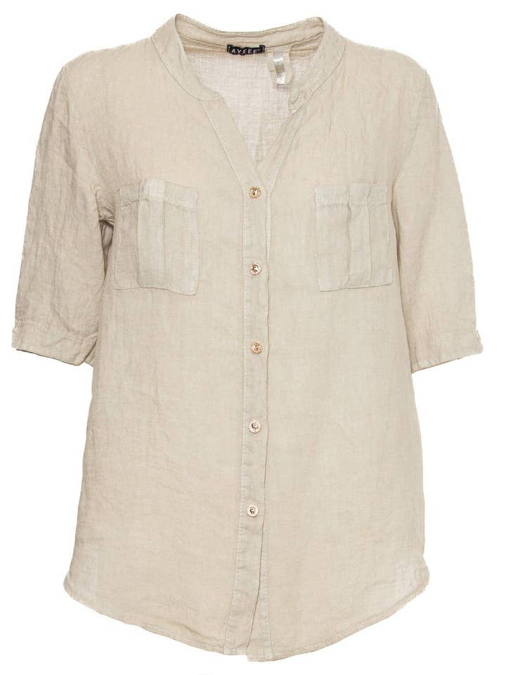 BLUSA COM BOLSOS 3 TAMANHO 100% LI MADE IN ITÁLIA por atacado de Ayfee