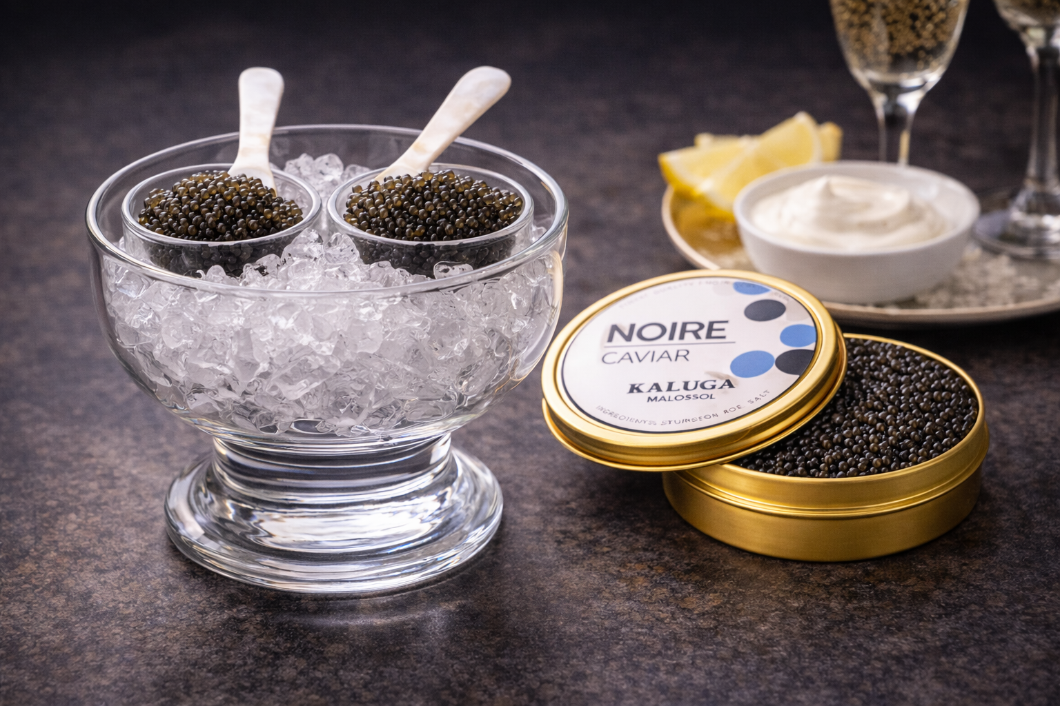 Aquatir - Wholesale Fish/Seafood - Kaluga Premium Sturgeon Black Caviar 1.8 Ounces / 50 Grams5