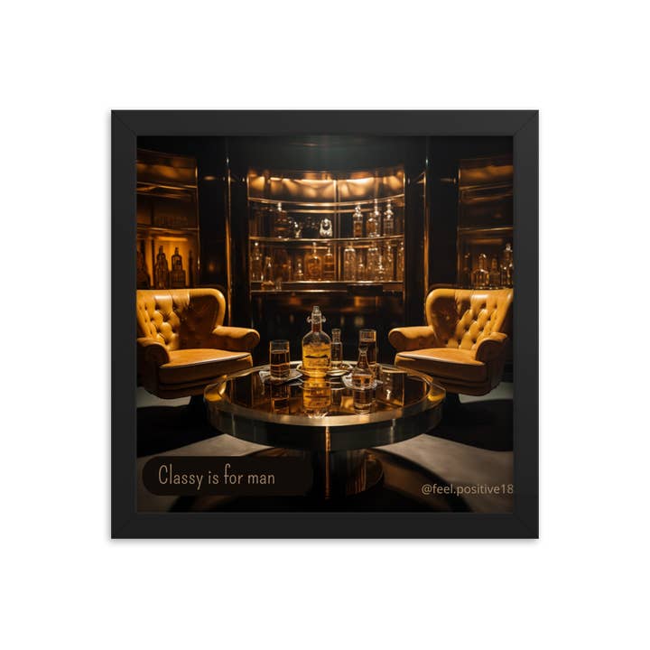 Classy Is for Men Whisky Lounge Art med ramme for engroshandel hos Feel.positive18