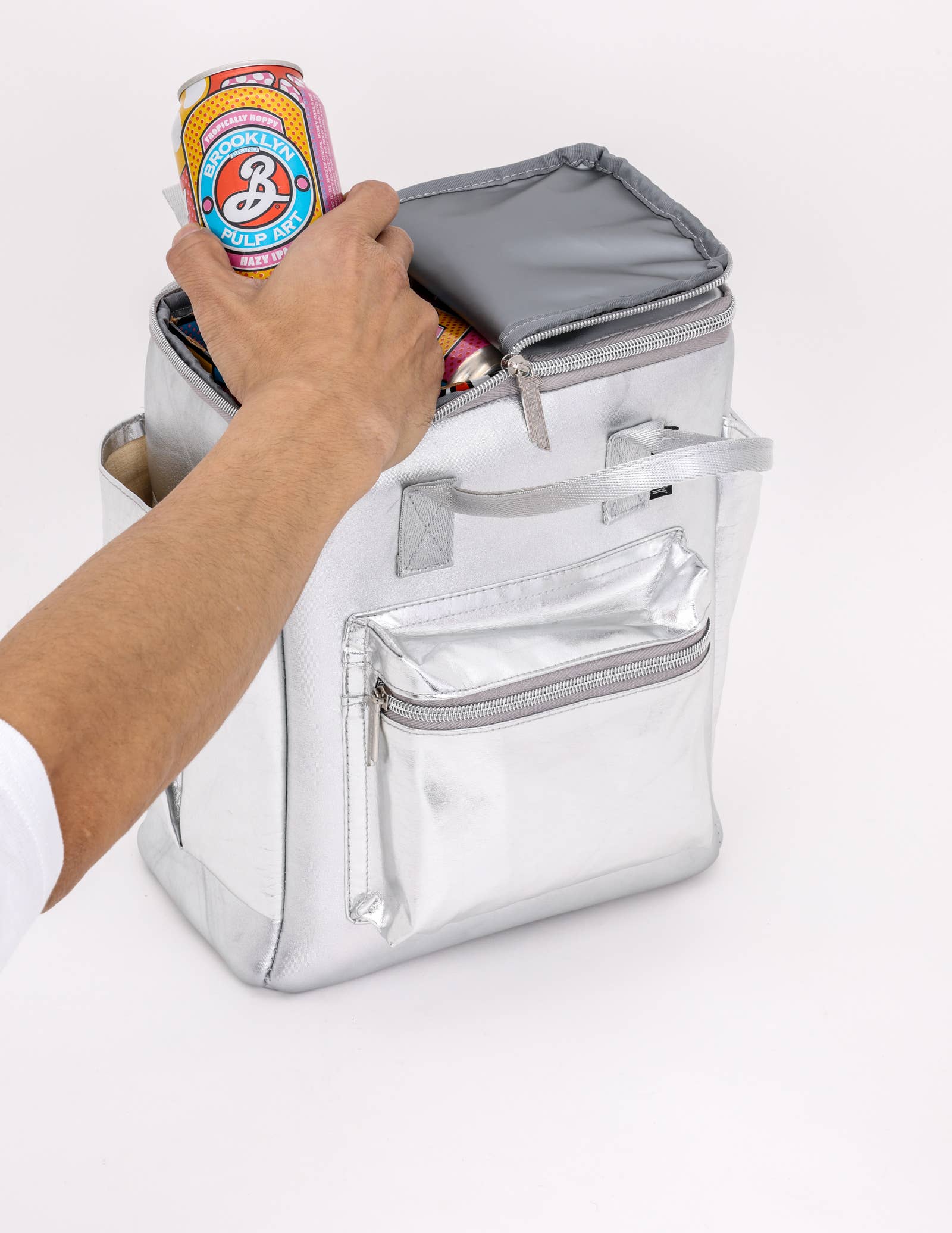 Fydelity - Wholesale Cooler/Cooler Bag - 91402: Chillout StanCan 12Pak Fashion Cooler Bag- SIlver1