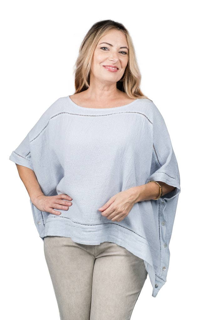 TINA Stephens Italy/Tees By Tina - Vente Chemisier – femme - Haut Ali Lin-Co Line Detail (BQ169)10