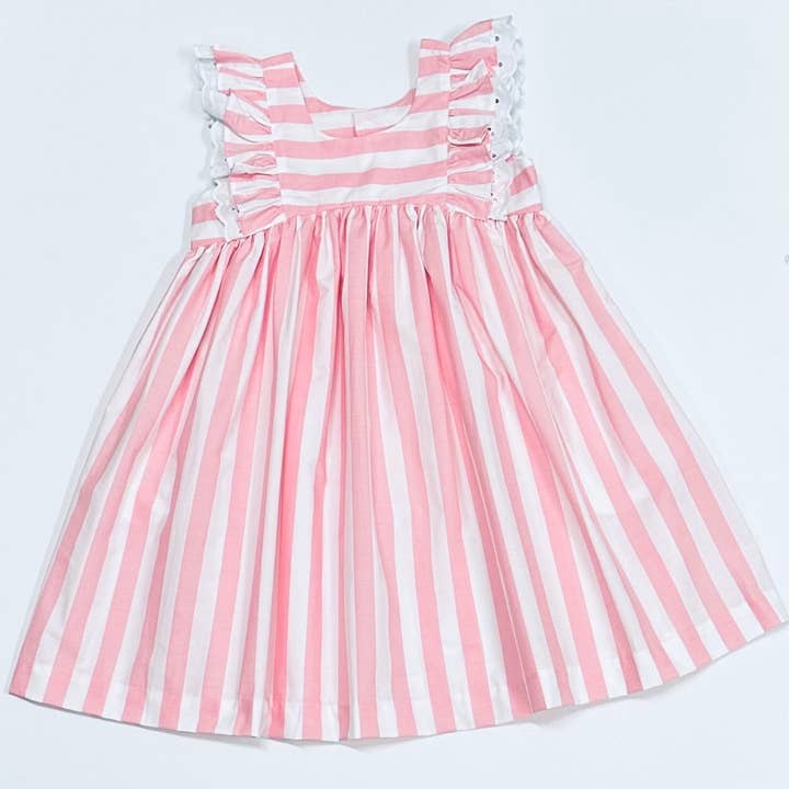 Robe Amelia à rayures roses et blanches pour la vente par Bayou Blanks