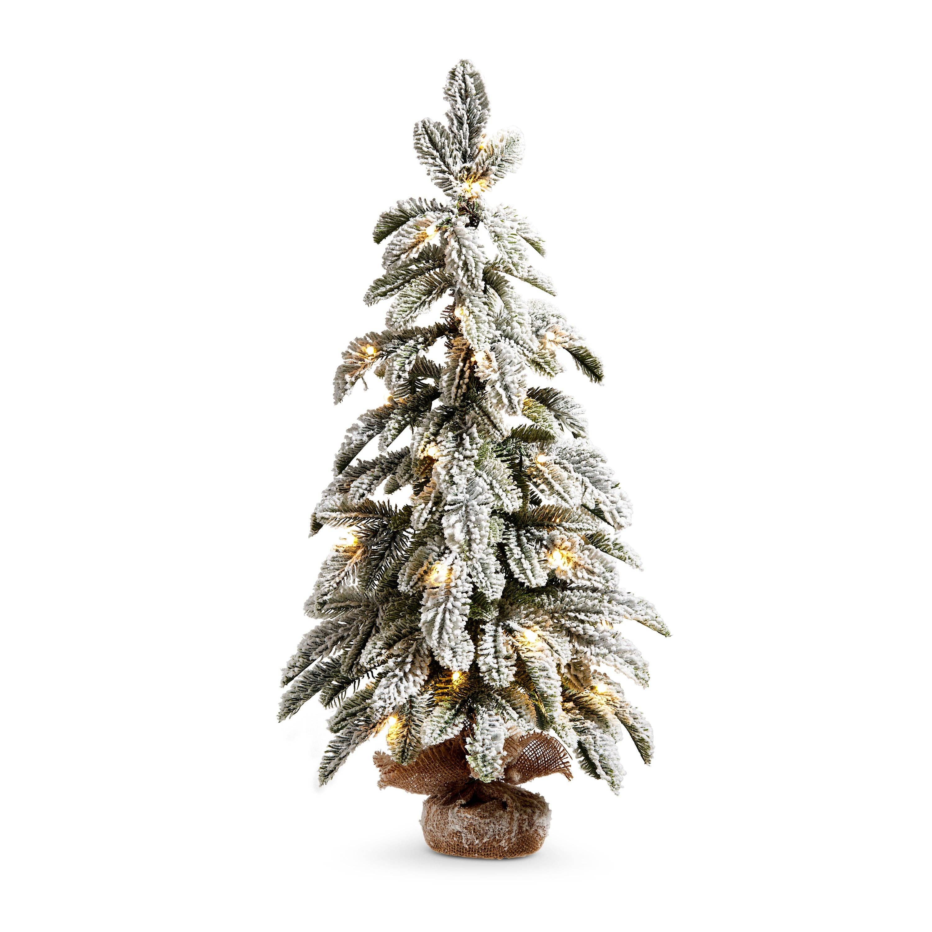 Dunn Deals - Wholesale Artificial Christmas Tree - Christmas Carousel Collection - 28" Lighted Flocked Pine Tree in Bag0