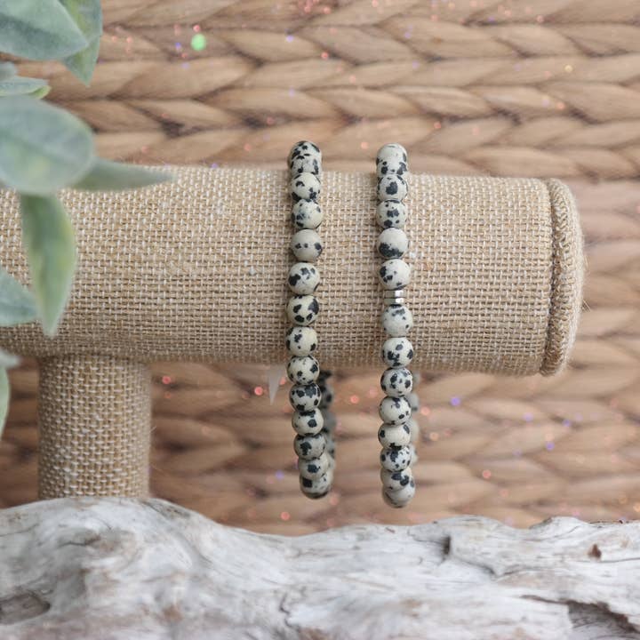 Bracelete Dalmation Jasper Healing Gemstone Pack de 3 por atacado de Love and Grace