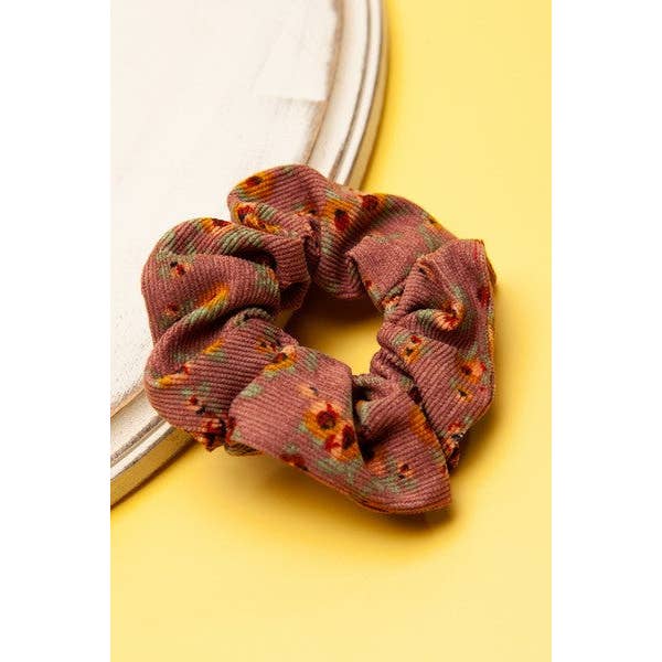 JOSSLYN by wall to wall - Wholesale Scrunchie - Women's - SOFTEST PATTERN FLOWER DESIGN SCRUNCHES | 40S7022