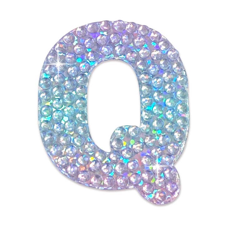 Letter Q 2" Rhinestone Sticker for wholesale by StickerBeans