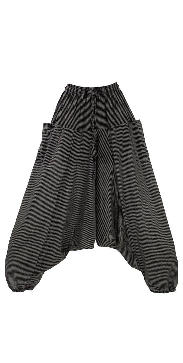 Coline – Engroshandel Bukser - Dame – Coline kvinde harembukser med stribet bomuld og elastisk talje1