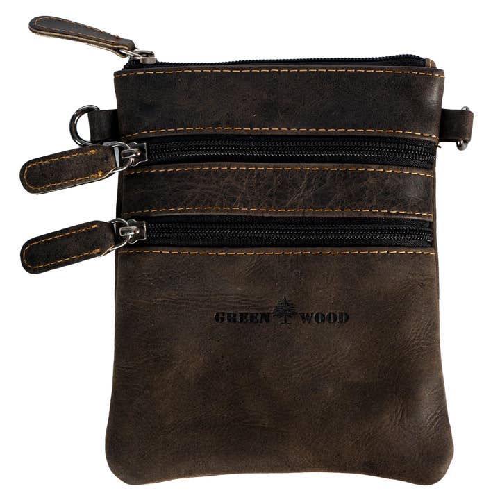 Leather Sling Bag Kempsey - Brown GW196625BRN for wholesale by Greenwood Leather AU