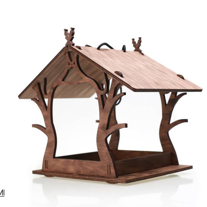 Wooden bird feeder "Birch Tree" for wholesale by PromiDesign