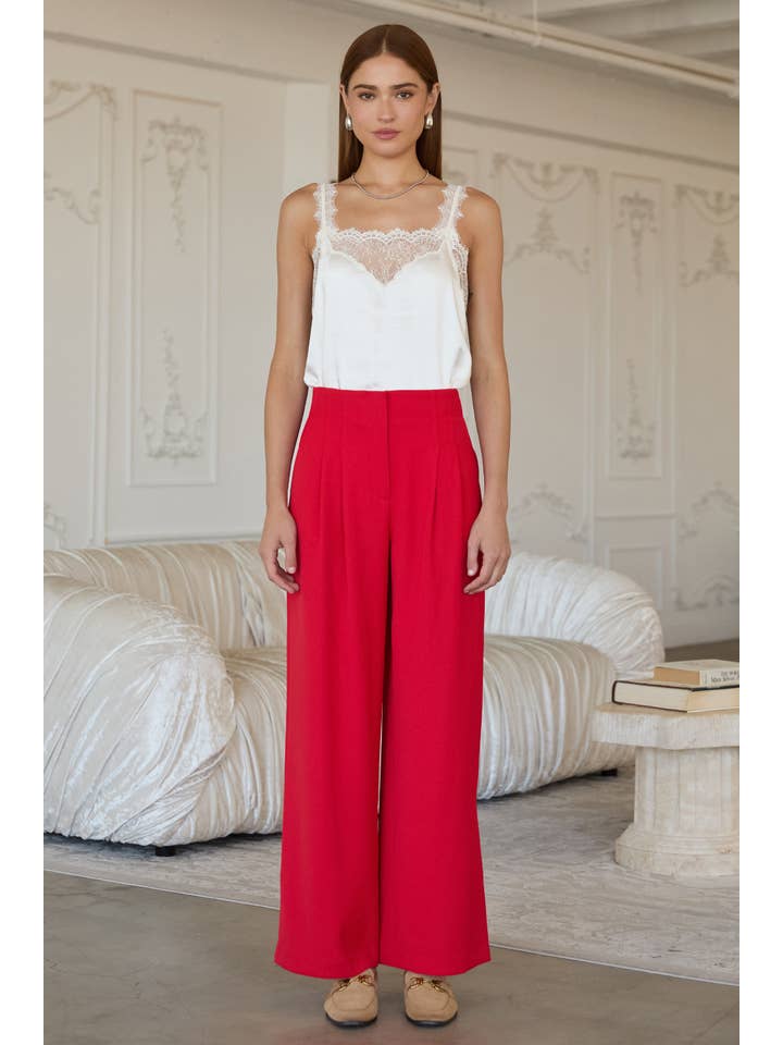 SKIES ARE BLUE - Wholesale Pants - Women's - Recycled Poly Wide Leg Pants10