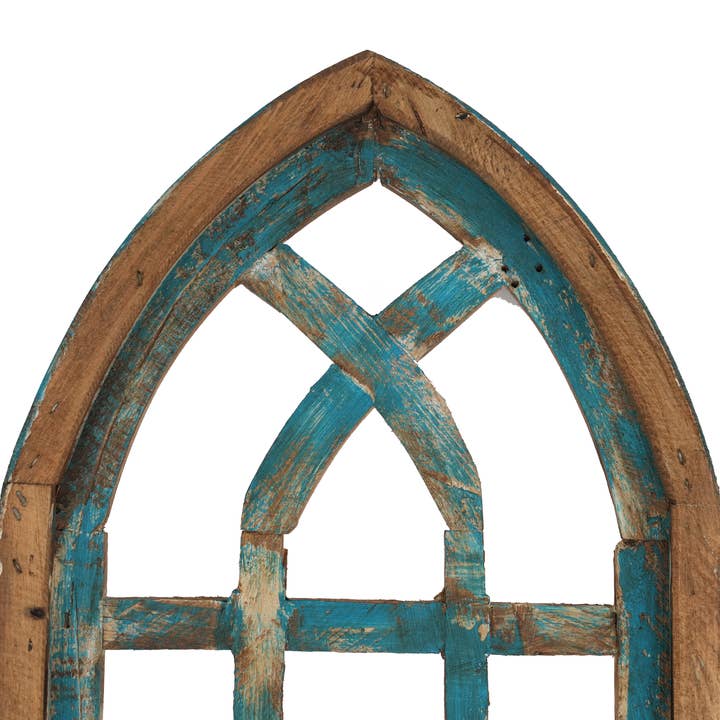 My Amigos Imports - Wholesale Wall Accent - Cathedral Wall Wood Windows-Set 3-WH-Wall Decor-Turquoise