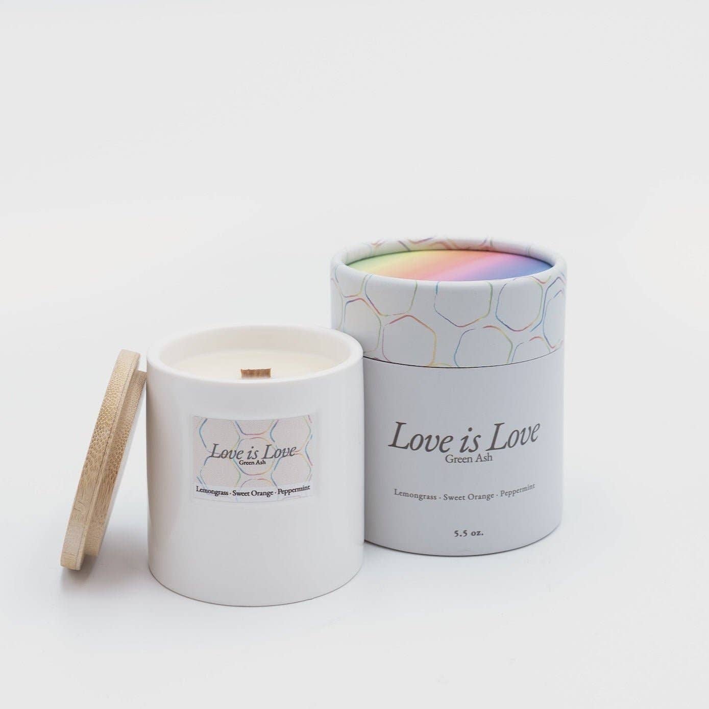 Green Ash Decor - Wholesale Jar/Filled Candle - 5.5 oz  Love is Love1