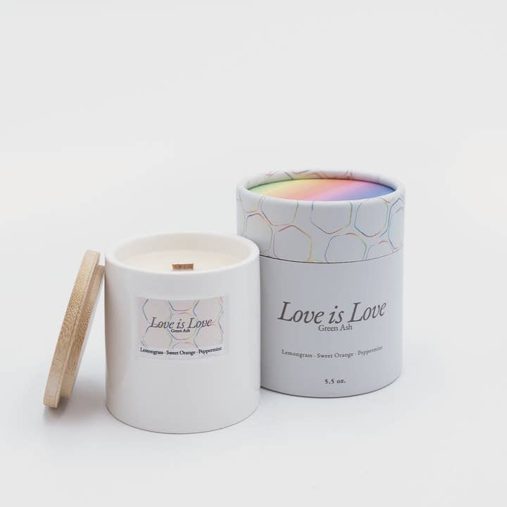 Green Ash Decor - Wholesale Jar/Filled Candle - 5.5 oz Love is Love1