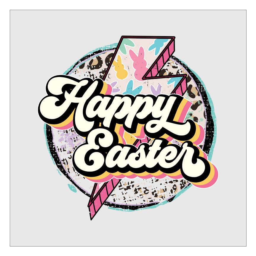 Flawless Transfers - Wholesale Sublimation Transfer - Happy Easter - Lightening Bolt DTF Transfer