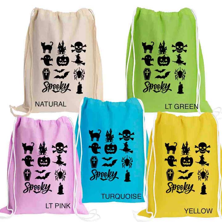 Anna B. Shop - Wholesale Drawstring bag – Unisex - Halloween Bag Spooky, Drawstring Trick or Treat, Custom