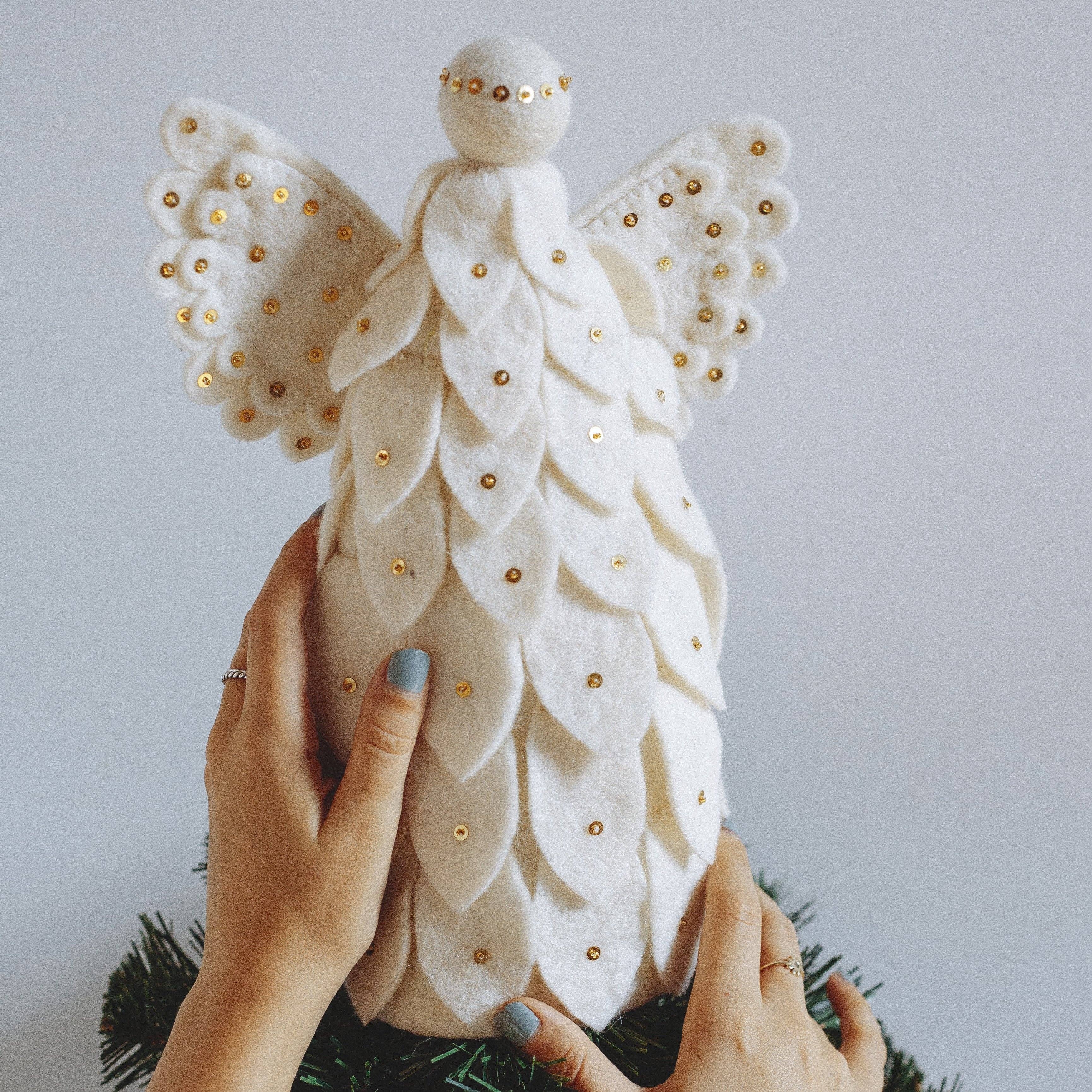 Global Goods Partners - Wholesale Tree Topper - Felt Angel Tree Topper1