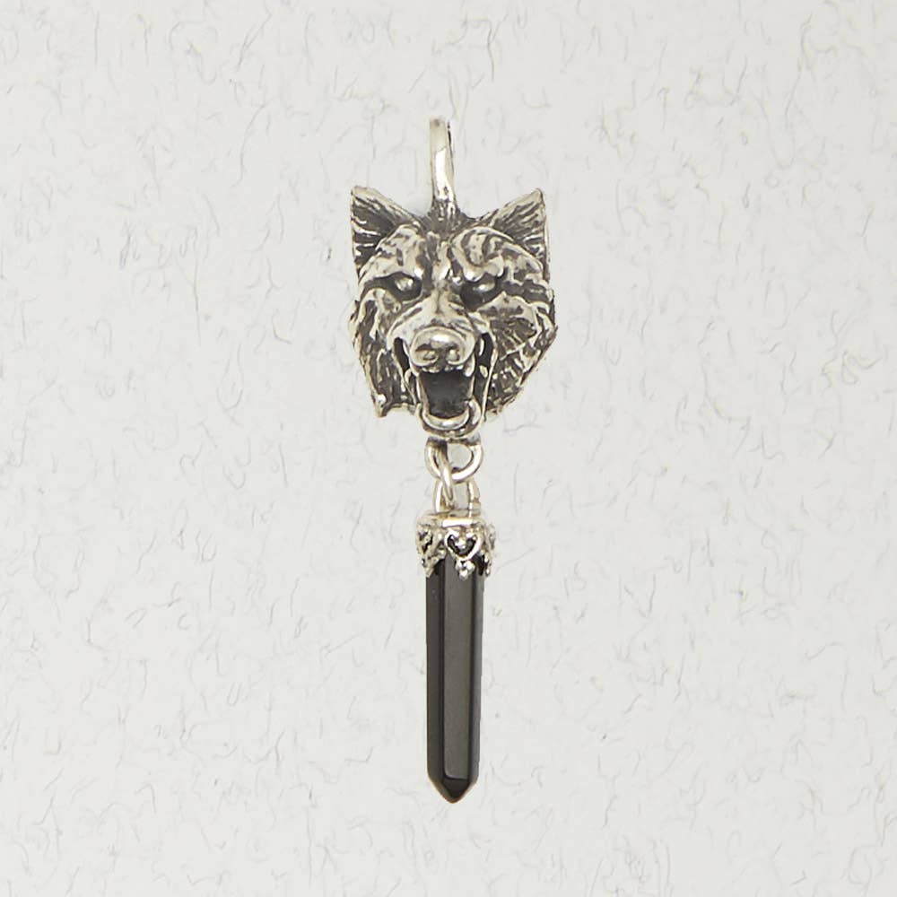 Nirvana LLC - Wholesale Individual Charm/Pendant - Fantasy Pendant with Crystal – Wolf Head