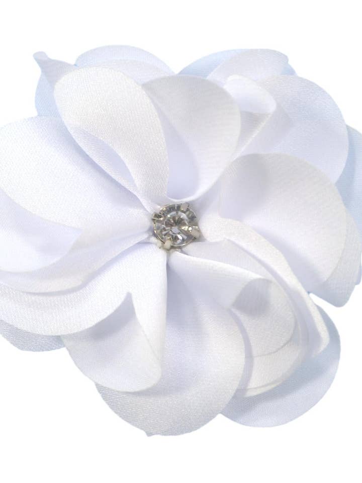 Grampo de cabelo de flor de cetim rubi para noivas, damas de honra e ocasiões especiais por atacado de Funny Girl Designs