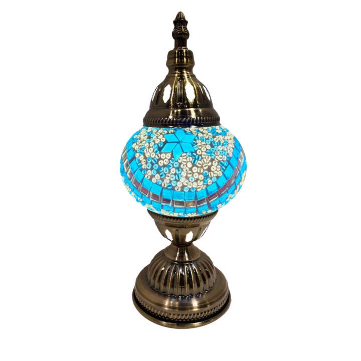 Lámpara de escritorio de mosaico - ola de mosaico turquesa rodeada para venta al por mayor de Access by Mediterranean Concepts