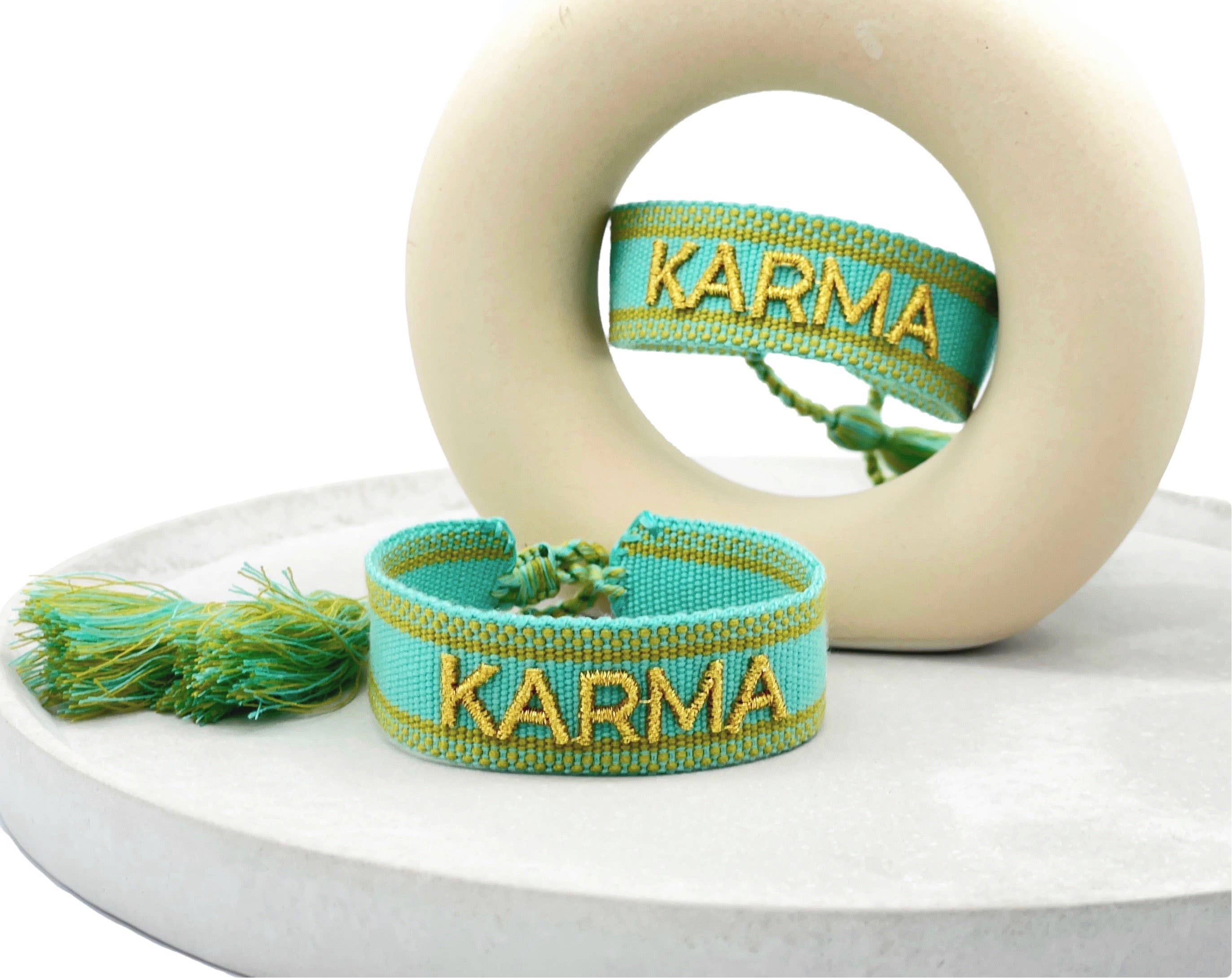 Parsley & Pepper - Wholesale Woven/Braided Bracelet - KARMA statement bracelet woven, embroidered2