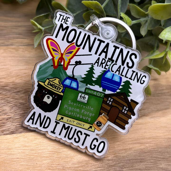 Porte-clés Smoky Mountains | Parc national des Montagnes Smoky pour la vente par Crafted by Chris Co.