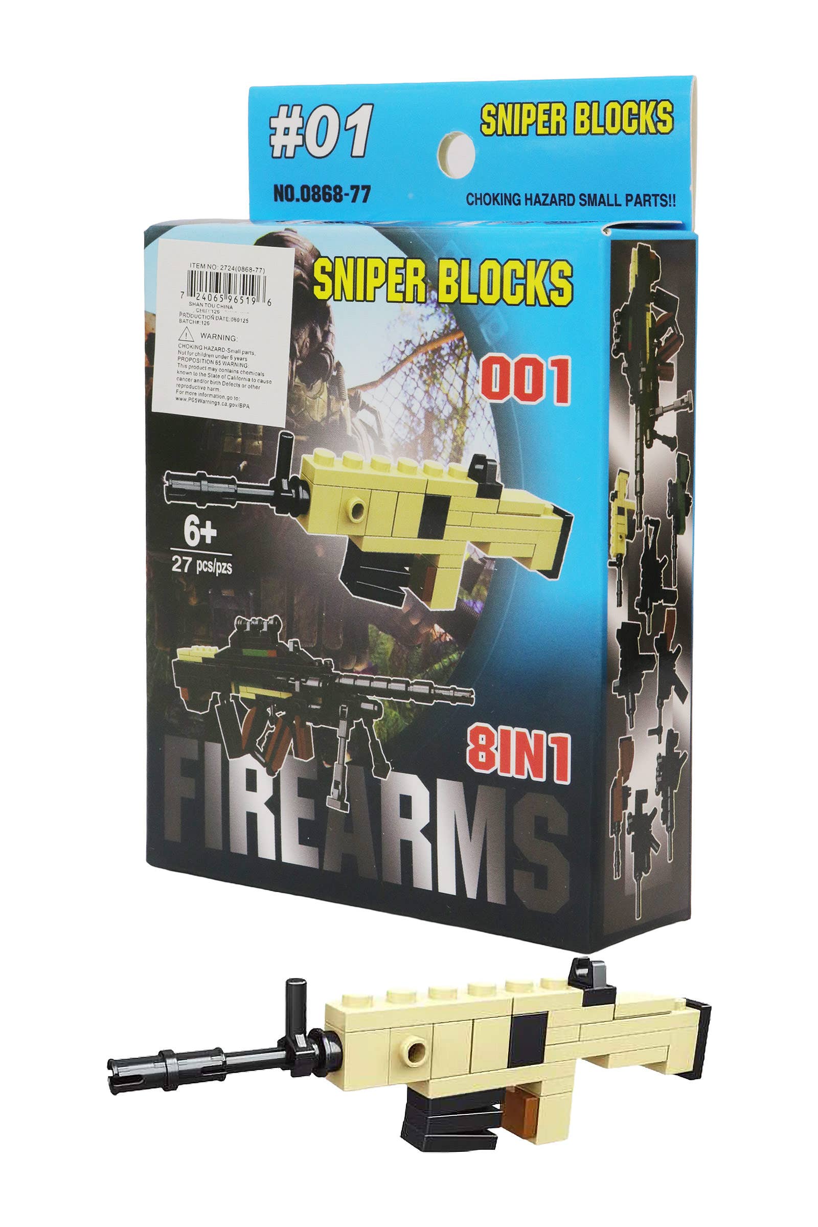 SORTIERT Feuerwaffen-Scharfschütze DIY Baustein-Kit - 16 Boxen für den Großhandel auf Faire4