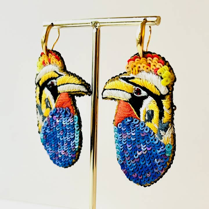 Ohrringe Stickerei 'Du bist Lila' 0165 für den Großhandel von Desja Vu