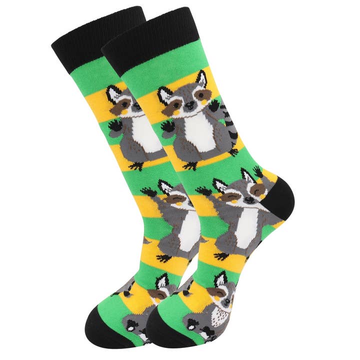 Real Sic - Wholesale Socks - Unisex - Cute Raccoons Socks - Comfy Cotton for Men & Women