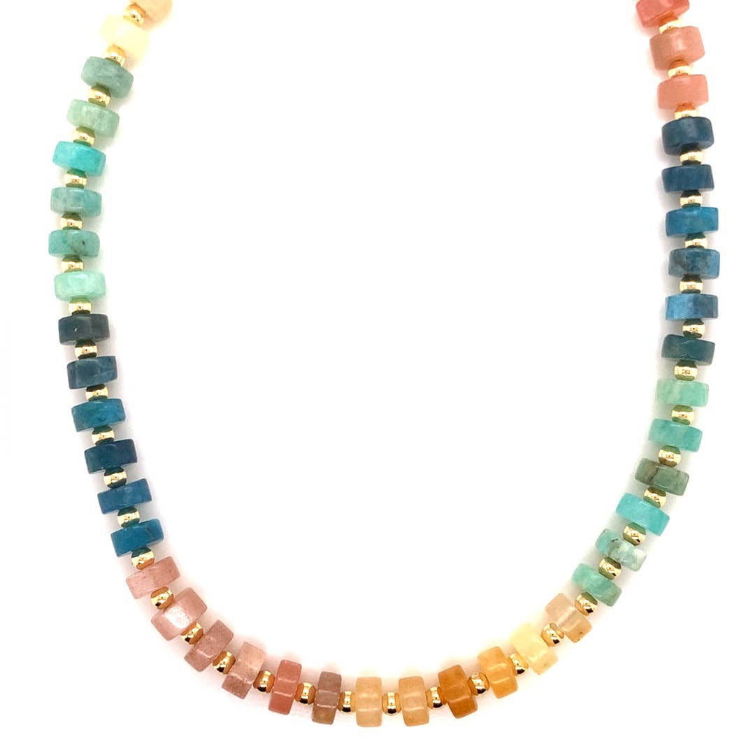 Mali Beads - Vendita all'ingrosso Collane di perline/perle - Collana con Perline di Pietre Preziose a Gradiente Ombre – Gioielli Stratificati Colorati per Donne2