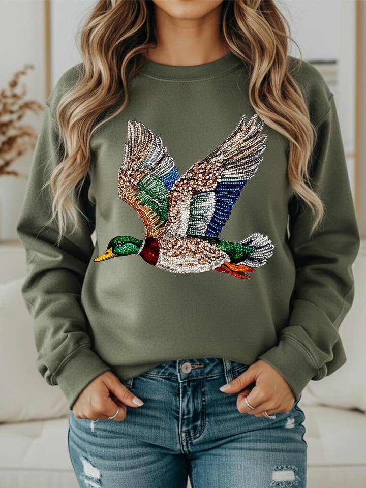 Faux Sequin Duck Shirt for wholesale by SAMS Farm Charm