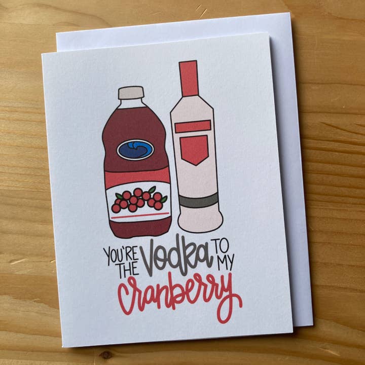 Vodka + Cranberry Card for wholesale by Craftinista Girl