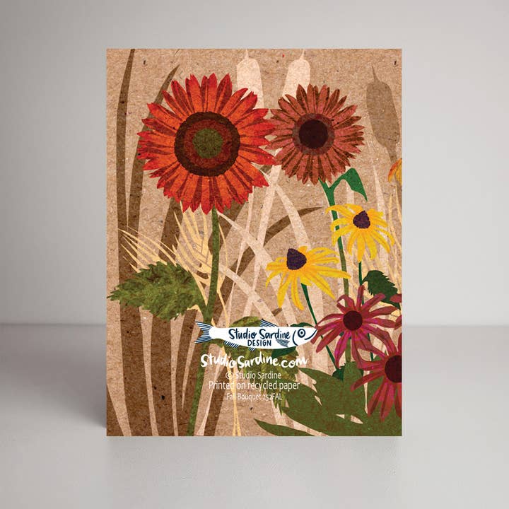 Studio Sardine - Wholesale Everyday Greeting Card - Fall Floral A2 Size Notecards, Blank Greeting Cards