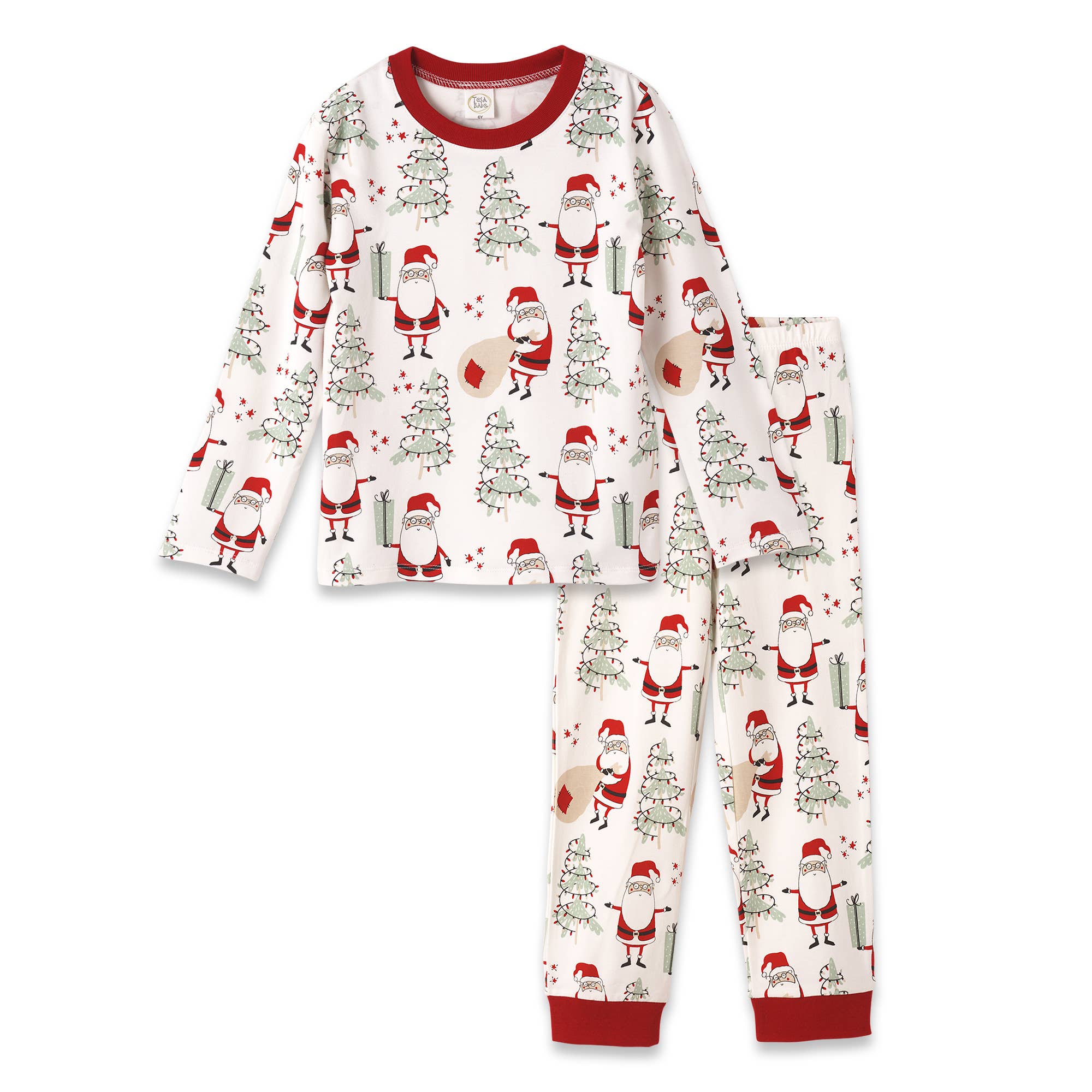 Tesa Babe - Wholesale Sleepwear Set - Kids - Christmas Santa Kid's Bamboo Pajama Set - Family Matching0