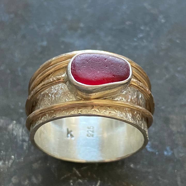 Kate Samson Design - Wholesale Cocktail/Statement Ring - The Meditation Ring with Gold Bands