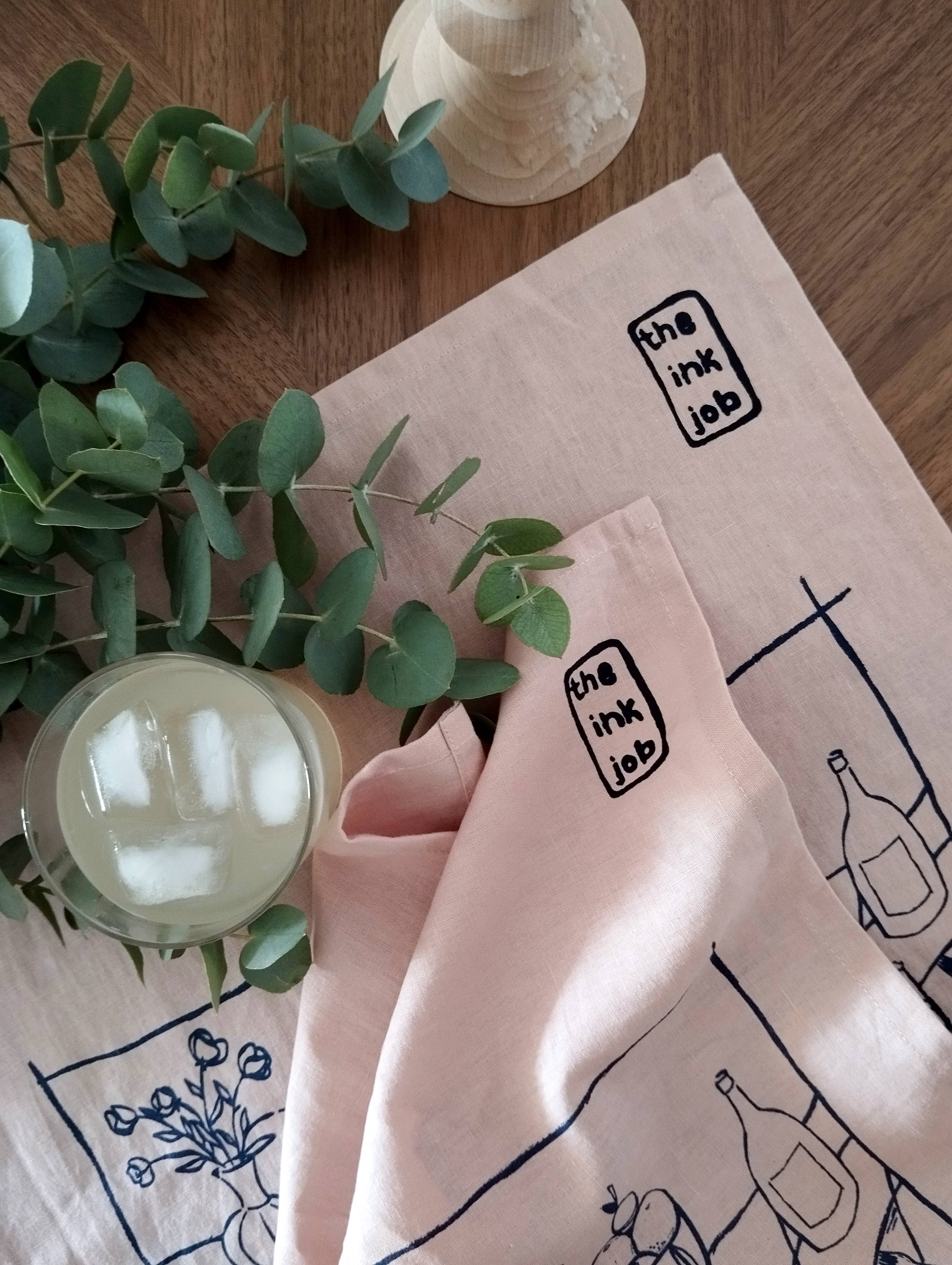 The Ink Job - Wholesale Tea Towel - Picnic Print Linen Kitchen Towel4