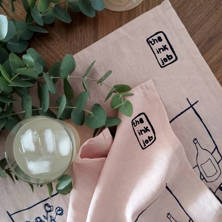 The Ink Job - Wholesale Tea Towel - Picnic Print Linen Kitchen Towel4