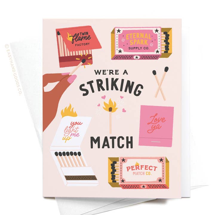 We're a Striking Match Greeting Card for wholesale by Easyhand Goods – formerly Onderkast