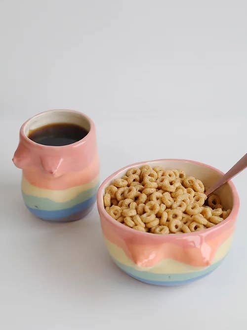 Taça Frida Com Camadas Arco-Íris por atacado de Vivas Ceramica