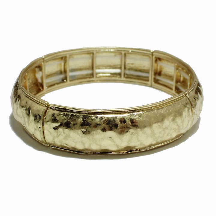 Hamret metalstrækarmbånd for engroshandel hos SOPHIA WHOLESALE