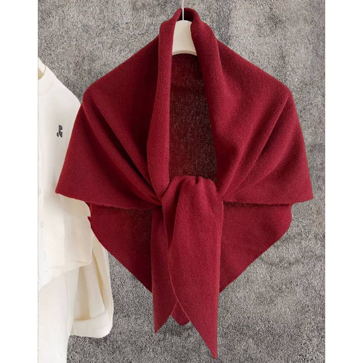 JC Sunny Fashion – wholesale Scarf – Women's – JC063345 Cashmere-Blend Knit Triangle Shawl with Cross-Front Design4