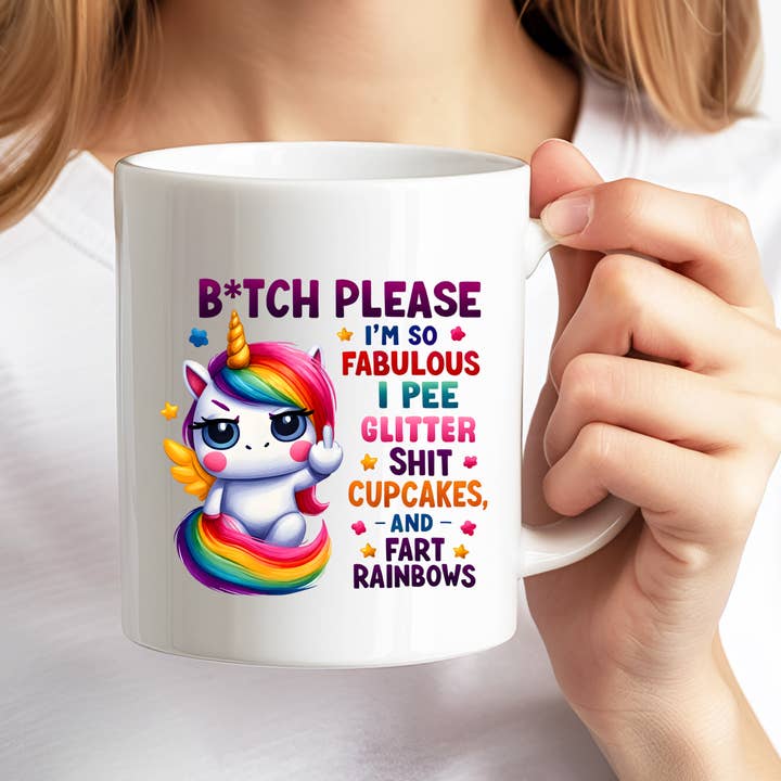 Puttana per favore, sono così favoloso che piscio brillantini, tazza divertente. per la vendita all'ingrosso da parte di Hello Gorgeous Mugs