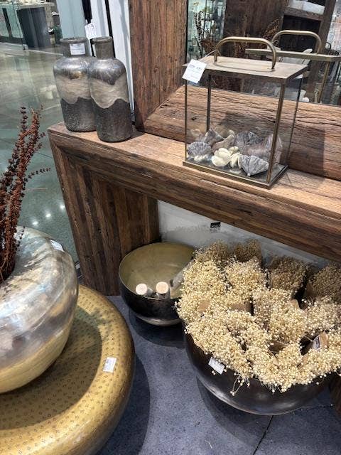 Wood Strips Console Table Natural H 35.5" & L 59" for wholesale on Faire3