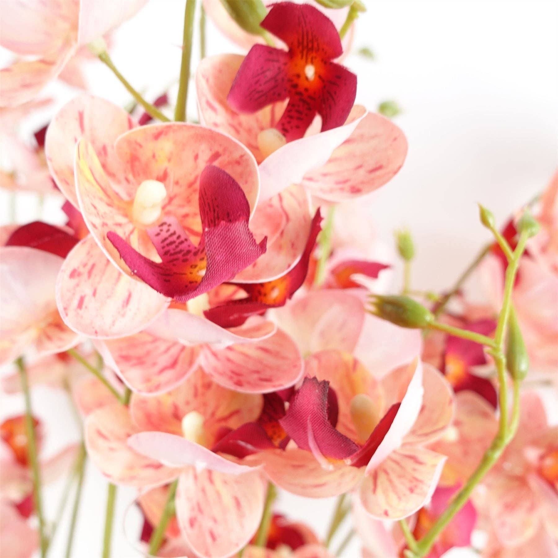 Leaf Design UK LTD - Wholesale Artificial Flowers - Pack 6x Artificial Flowers Pink Mini Orchid Stem 80cm2