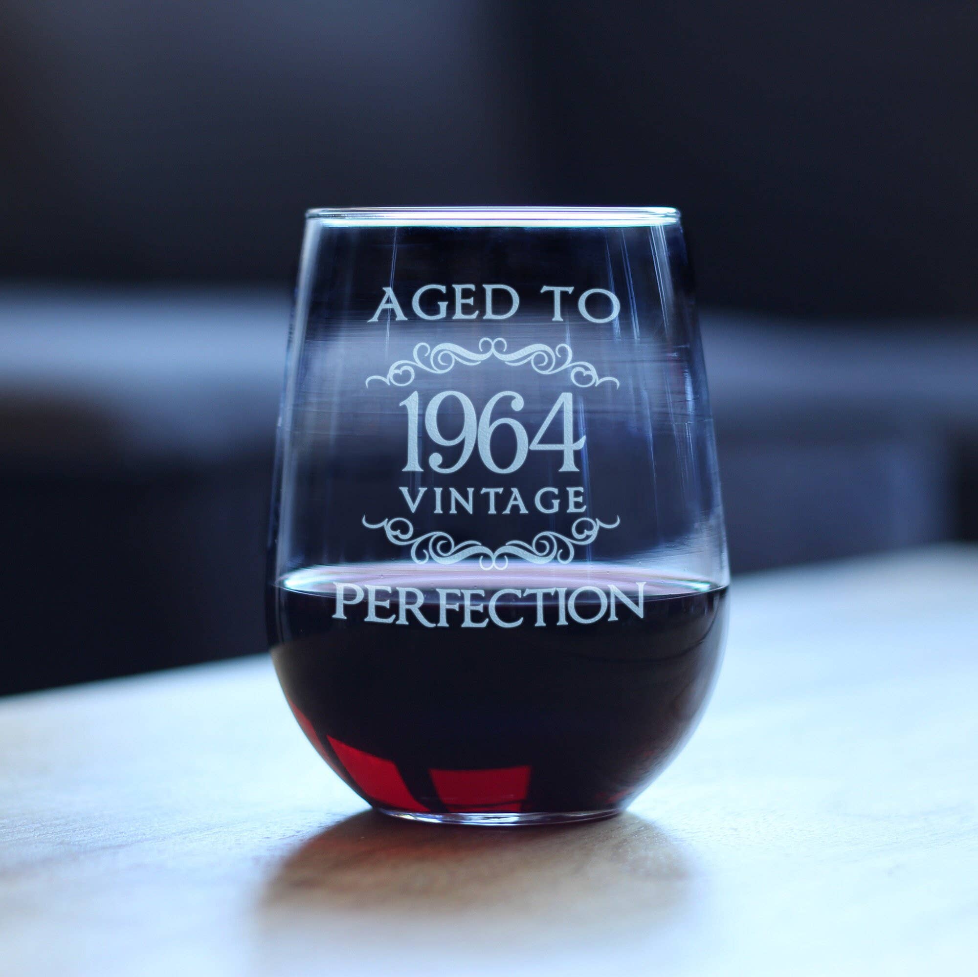 bevvee - Wholesale Wine Glass - Aged to Perfection 64 Stemless Wine Glass 60th Birthday Gift0