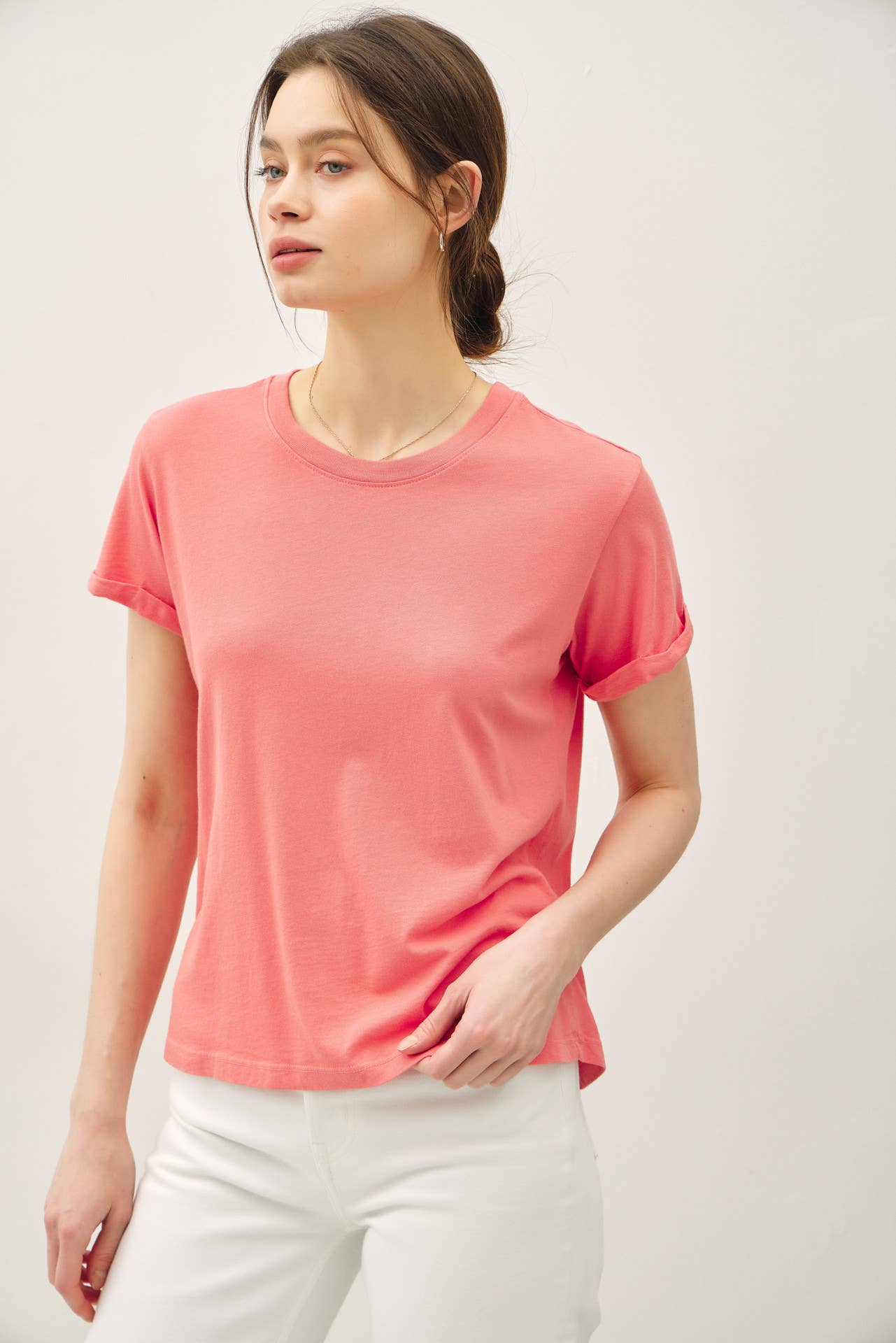 Be Cool - Wholesale T-Shirt - Women's - BOXY CUT TEE W/ ROLL SLEEVE11