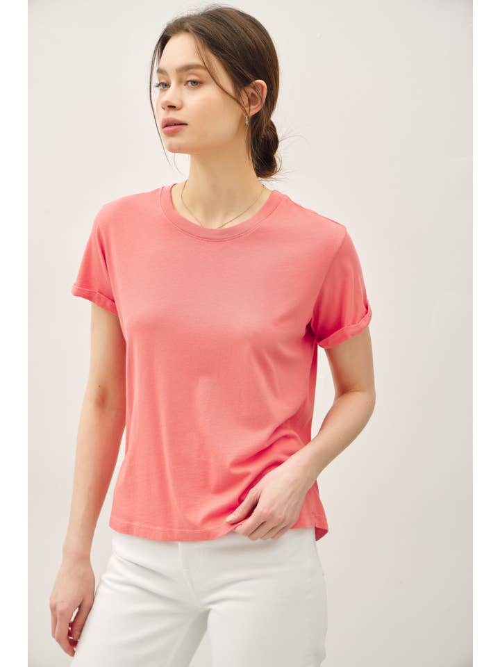 Be Cool - Wholesale T-Shirt - Women's - BOXY CUT TEE W/ ROLL SLEEVE11