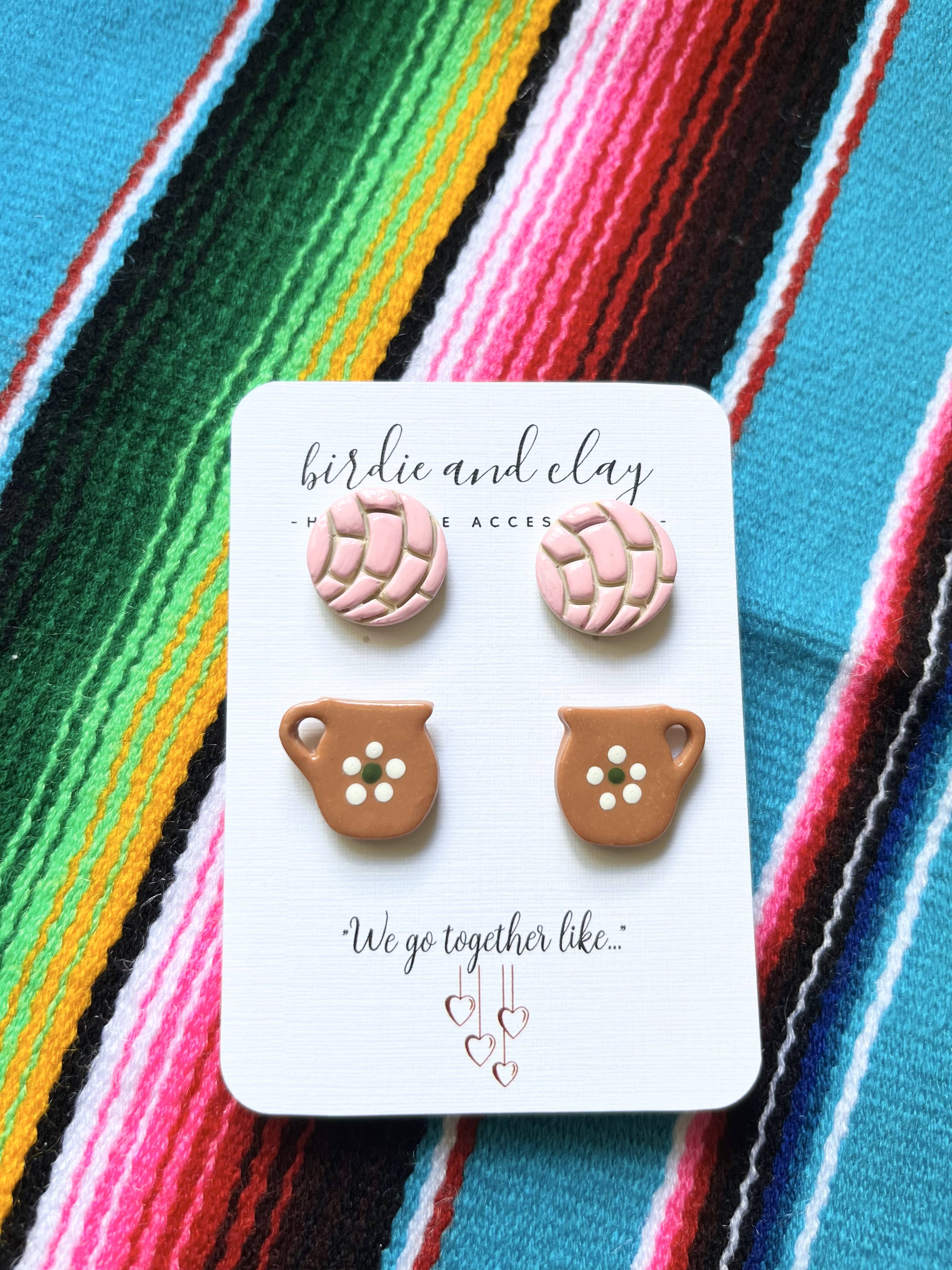 Birdie & Clay - Wholesale Stud/Post Earrings - Concha and Jarrito Earrings
