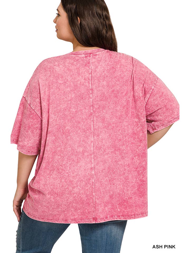 Vanilla Monkey - Wholesale Knit top – Women's - Plus Acid Wash Cotton Boyfriend Box Tee4